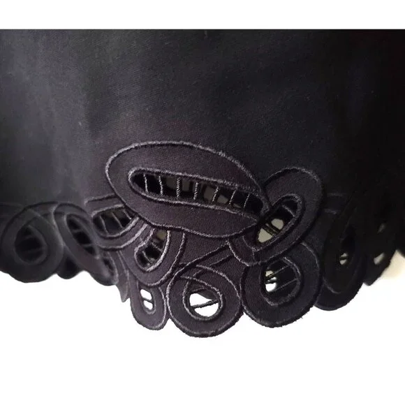 Talbots Fit & Flare Dress Embroidered Sz 6 Black Sleeveless Zip Dressy NWT $149 - Picture 8 of 9